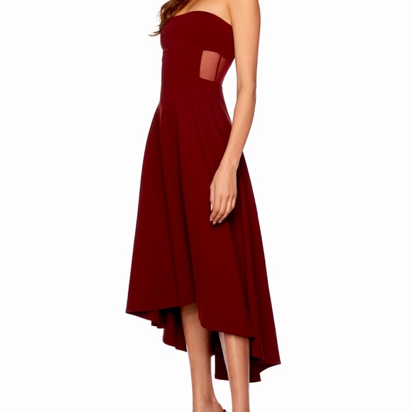 SUSANA MONACO MESH TUBE HIGH LOW DRESS OXBLOOD BURGUNDY SIZE MEDIUM NWT - Picture 2 of 7